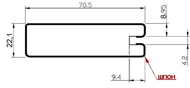 Шпонирование. Пример шпонированных мдф фасадов из шпонированного МДФ профиля 22/45 грд, ясень #2
